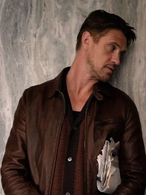 Shop Boyd Holbrook The Morning Show Brown Leather Jacket