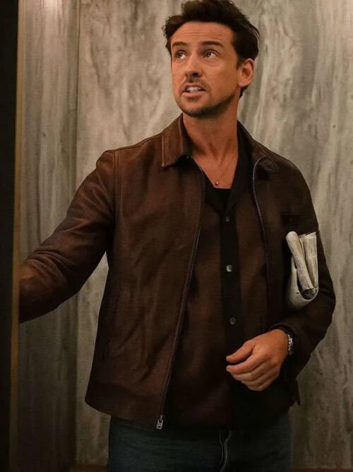 The Morning Show Boyd Holbrook Brown Leather Jacket