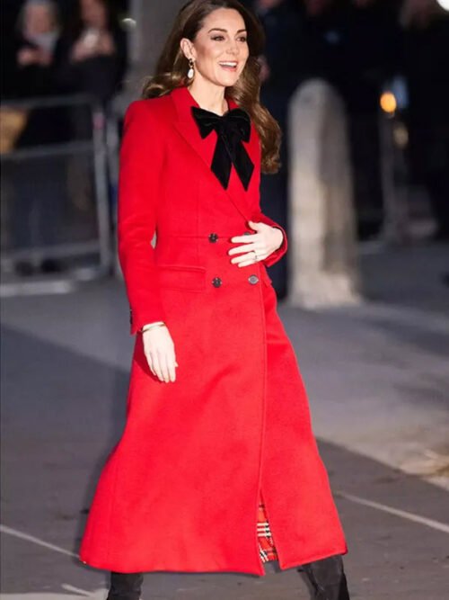 Shop Christmas Carol Service Kate Middleton Red Coat