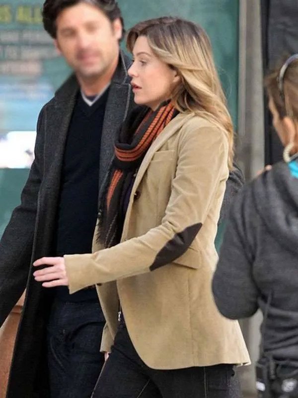 Buy Ellen Pompeo Los Angeles Brown Suede Blazer