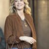 Buy Jenna Elfman Shifting Gears 2025 Eve Drake Brown Bomber Jacket