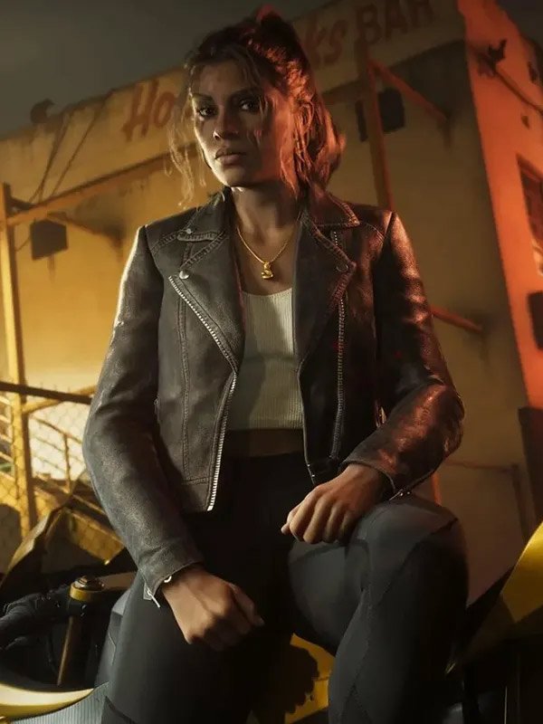 Shop GTA VI Lucia Caminos Biker Leather Jacket