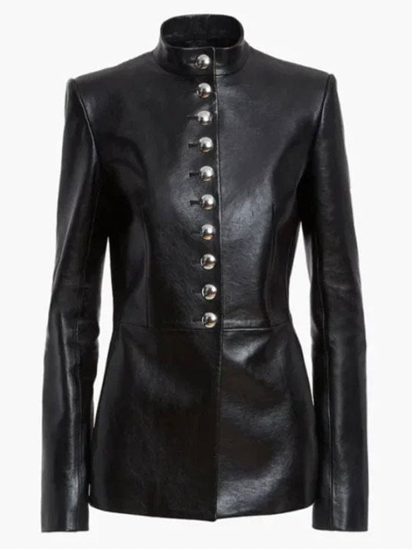 Shop Hamnet Jessie Buckley Leather Jacket