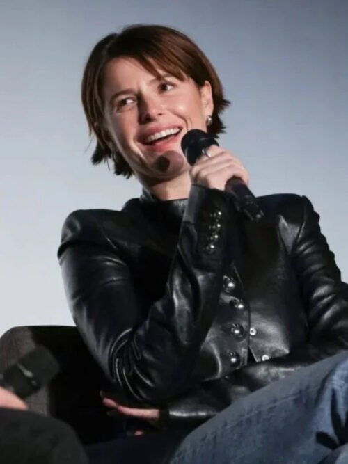 Buy Hamnet Jessie Buckley Black Leather Jacket