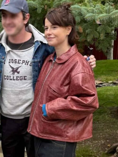 Shop Jessie Buckley Hamnet Movie Event 2025 Leather Jacket
