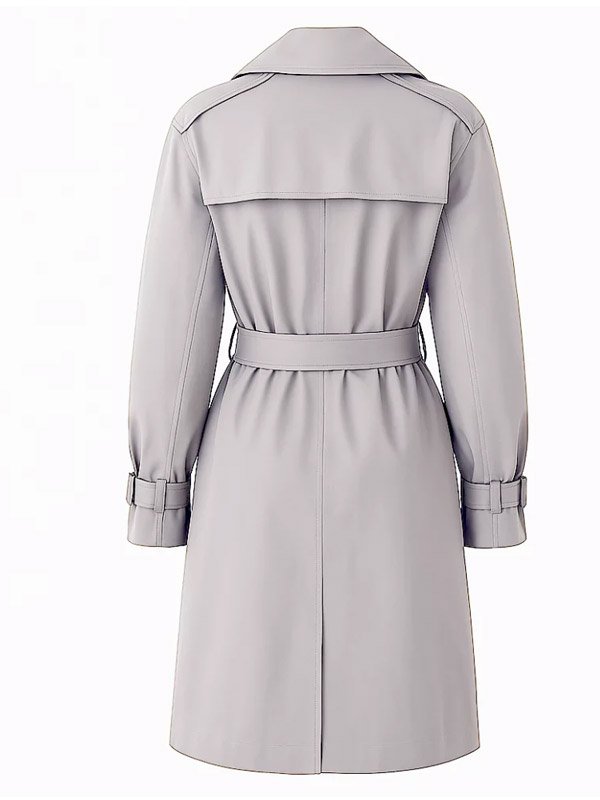 Shop Kim Kardashian Grey Trench Coat