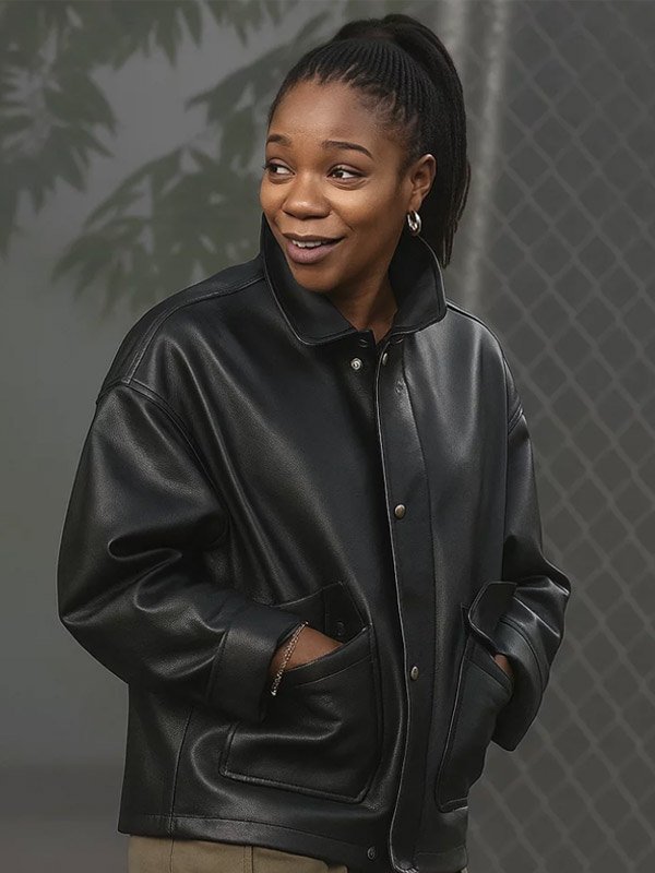 Buy Naomi Ackie Clayface Leather Jacket