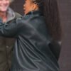 Shop Naomi Ackie Clayface Black Leather Jacket