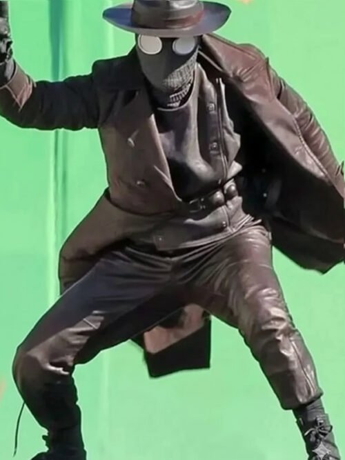 Shop Nicolas Cage Spider Noir Brown Leather Coat