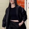 Buy Playoffs Caitlin Clark Black Leather Jacket