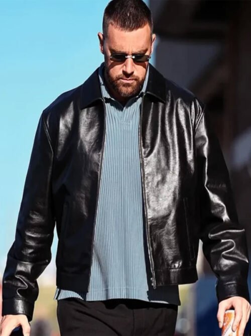Buy Travis Kelce Kansas City Chiefs 2025 Game Leather Jacket