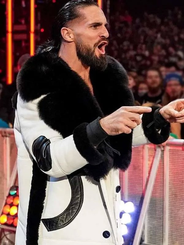 Buy WWE RAW Seth Rollins White Leather Coat