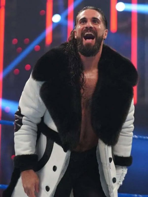 Buy RAW Seth Rollins White Leather Coat