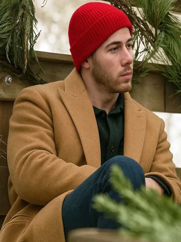 Shop A Very Jonas Christmas Movie Nick Jonas Brown Coat