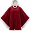 Buy Women’s Red Velvet Santa Claus Hooded Christmas Poncho