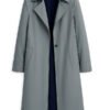 Shop Ella McCay Emma Mackey Grey Coat