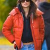 Shop Emily Ratajkowski Orange Jacket