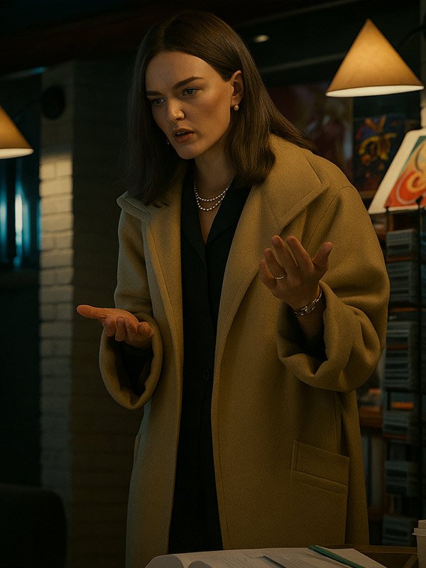 Shop Emma Mackey Ella McCay Wool Coat