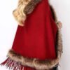 Buy Faux Fur Shawl Hooded Cape Wrap
