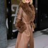 Shop Goldie Boutilier Brown Leather Coat