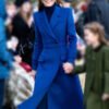 Buy Kate Middleton Christmas Day Service Blue Wool Coat