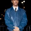 Buy Keith Powers CFDA Blue Leather Jacket