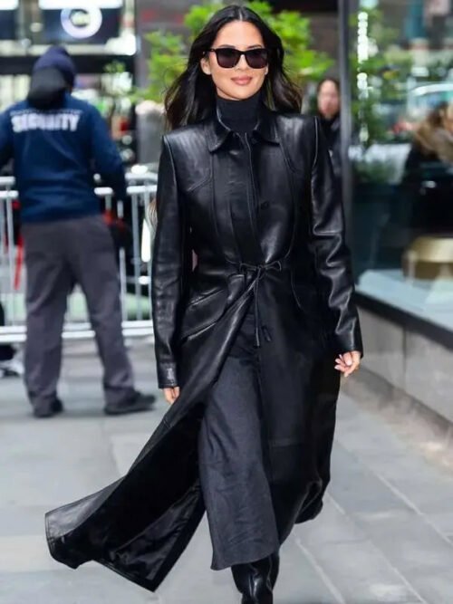 Shop Midtown NYC 2025 Olivia Munn Leather Coat