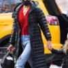 Shop Irina Shayk Hooded Puffer Coat