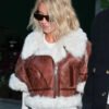 Buy Sydney Sweeney Shearling Leather Jacket