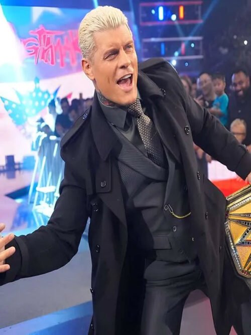 Buy SmackDown Cody Rhodes Black Wool Coat