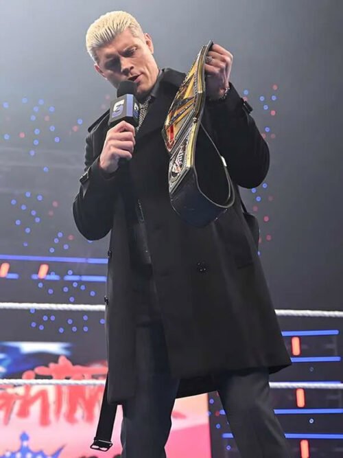 Shop SmackDown 2025 Cody Rhodes Black Coat