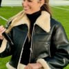 Buy Super Bowl LIX Andrews Black Shearling Jacket