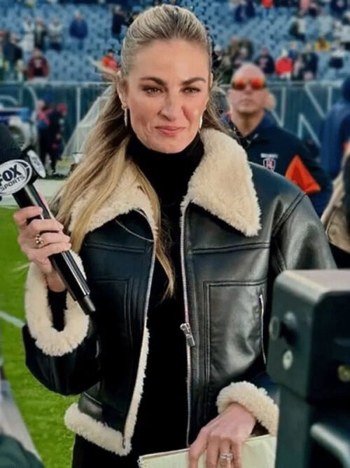 Shop Super Bowl LIX 2024 Erin Andrews Leather Jacket
