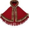 Shop Women’s Faux Fur Red Shawl Hooded Cape for Christmas