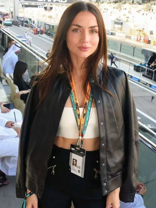 Shop Ana de Armas F1 Grand Prix Leather Jacket