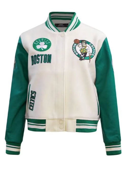 Shop Boston Retro White Celtics Varsity Jacket