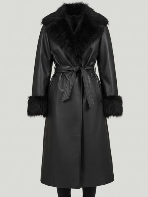 Shop Daddy Issues S02 Aimee Lou Wood Black Leather Coat