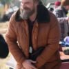 Shop Jim Hopper Stranger Things David Harbour Brown Puffer Jacket