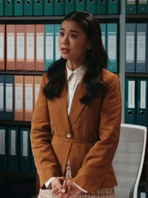 Shop Matlock Leah Lewis Brown Suede Blazer