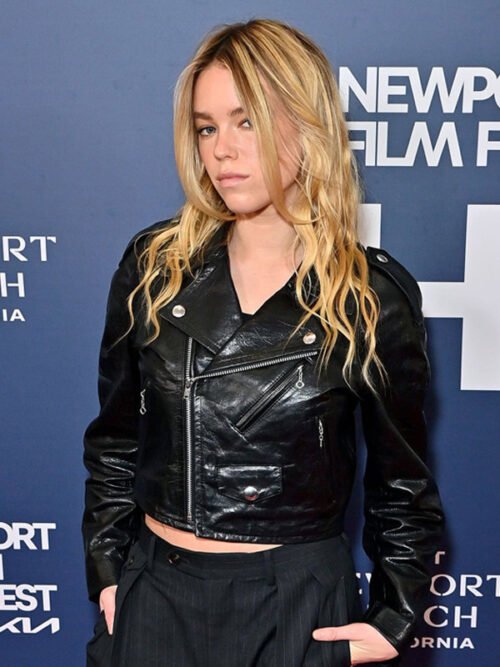 Buy Milly Alcock Newport Beach Film Festival Leather Jacket