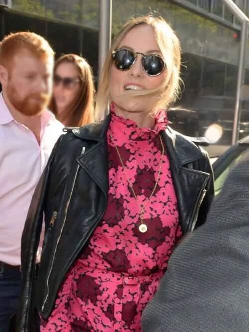 Shop NYC Street Style Olivia Wilde Black Leather Jacket