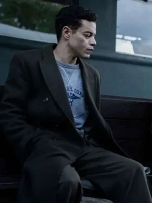 Buy Nuremberg 2025 Rami Malek Brown Wool Coat