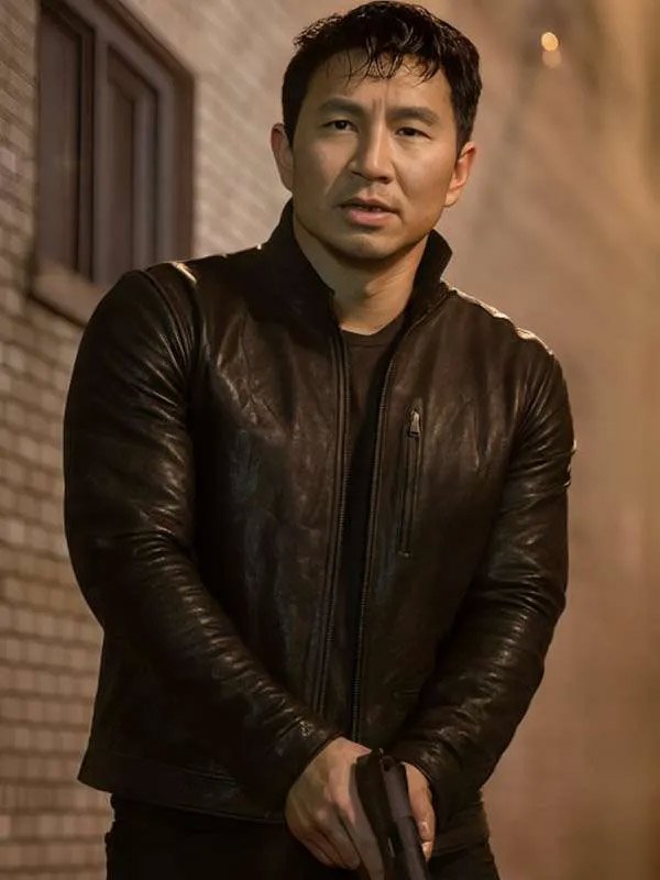 Shop Simu Liu The Copenhagen Test Alexander Hale Brown Leather Jacket