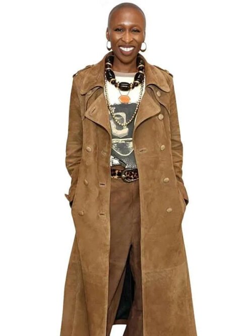 Shop The Today Show Cynthia Erivo Brown Suede Coat