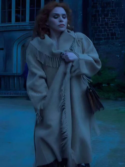 Buy Wednesday Isadora Capri Brown Fringe Coat