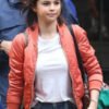 Buy Selena Gomez Movie A Rainy Day in New York Red Bomber Jacket