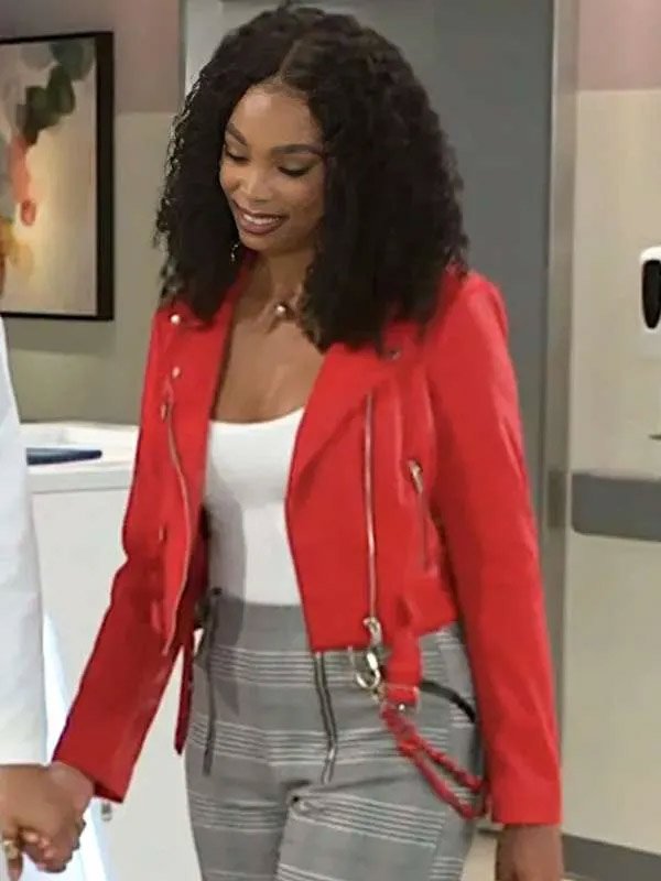 Shop Beyond the Gates Chelsea Hamilton Red Leather Jacket