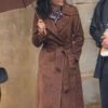 Buy Clayface Jessica Grundle Brown Wool Trench Coat