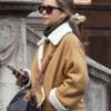 Buy Emilia Clarke Brown Shearling Jacket