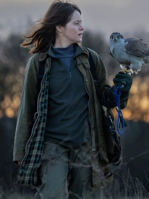 Shop Claire Foy H Is for Hawk Helen Green Cotton Jacket
